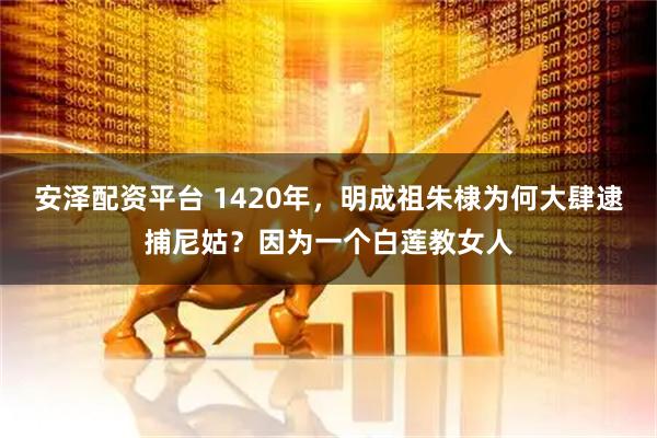 安泽配资平台 1420年，明成祖朱棣为何大肆逮捕尼姑？因为一个白莲教女人